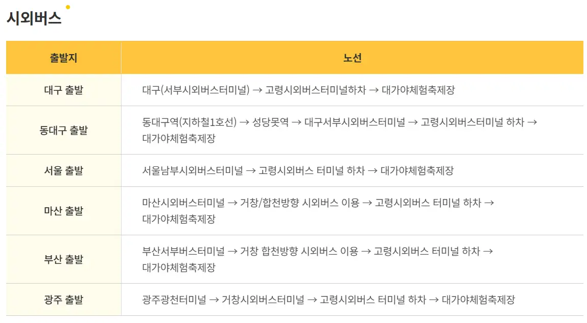 출처 : 2025 고령 대가야 축제 홈페이지 : 셔틀버스
