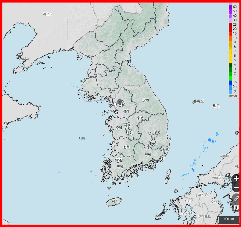 기상청 레이더 영상 보는법 (날씨누리)