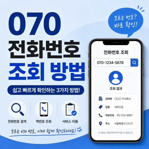 070 전화번호 조회 방법 A부터 Z까지