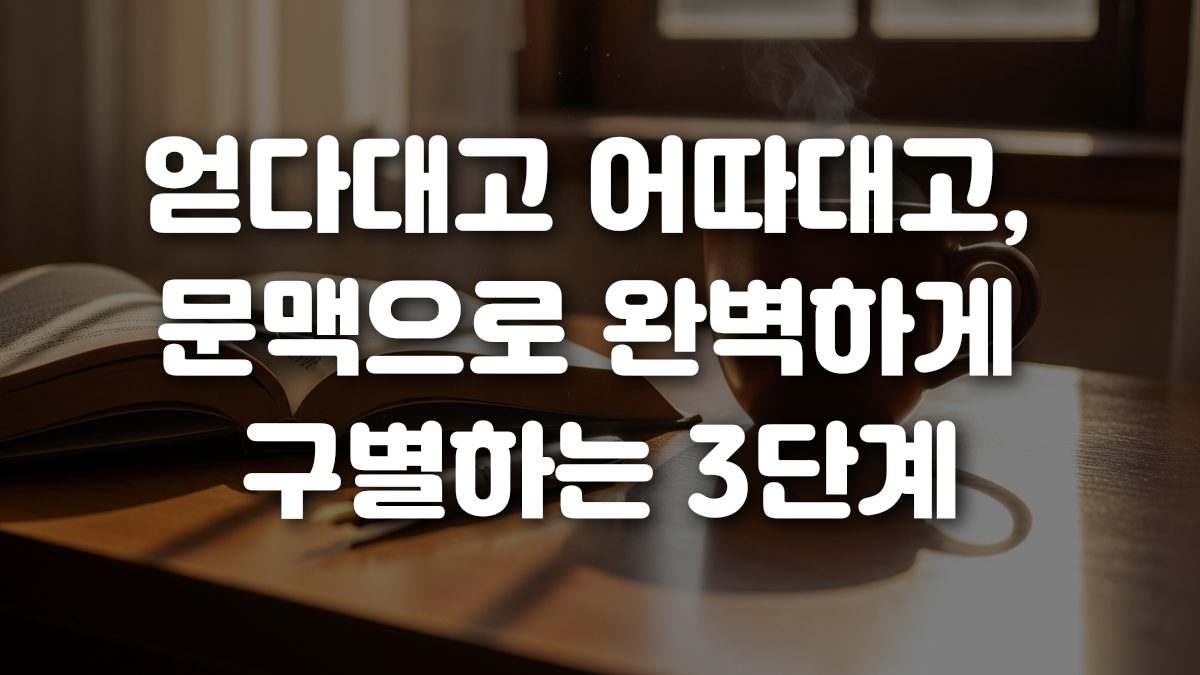 얻다대고 어따대고 문맥으로 완벽하게 구별하는 3단계