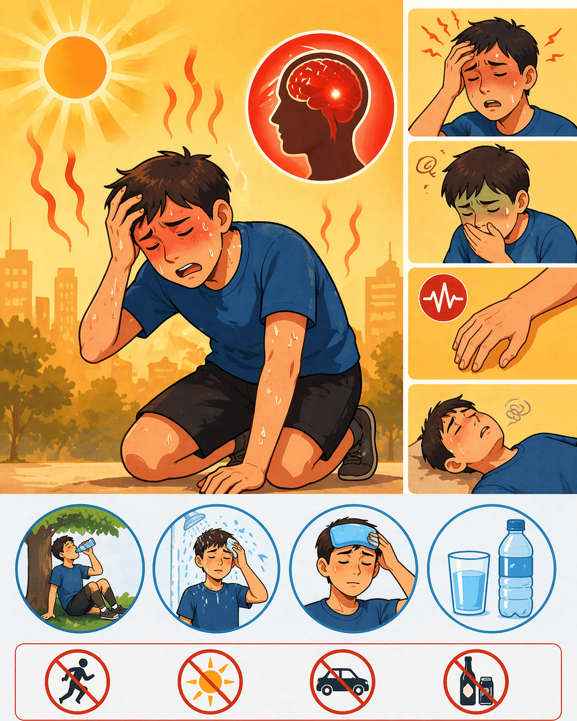 열사병 주의 포스터