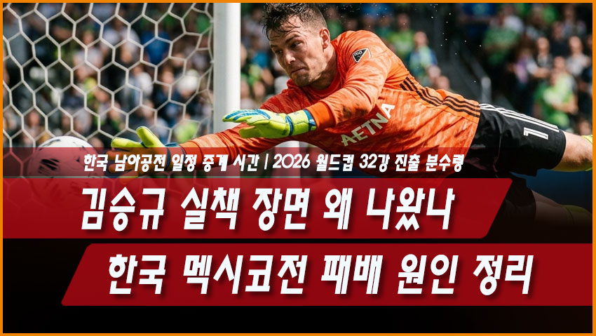 김승규 실책 장면 왜 나왔나, 한국 멕시코전 패배 원인 정리