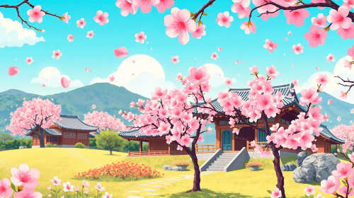 벚꽃-한옥-풍경