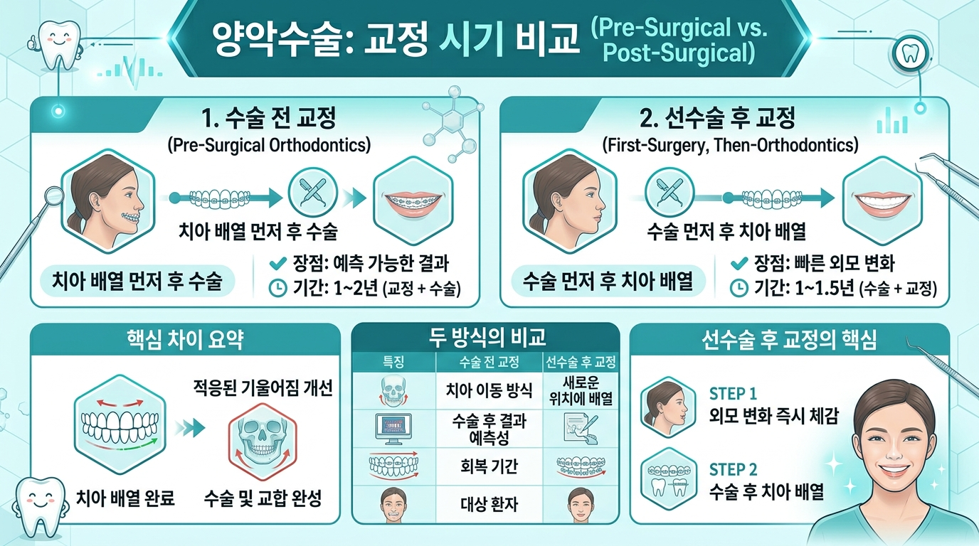 양악수술 수술 전 교정 vs 선수술 후 교정, 빠른 외모 개선 원한다면?셀프 체크리스트 10!!
