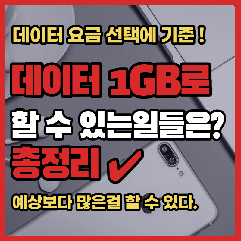 데이터 1기가(1GB)로 할수 있는 일