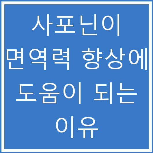 사포닌이 면역력 향상에 도움이 되는 이유