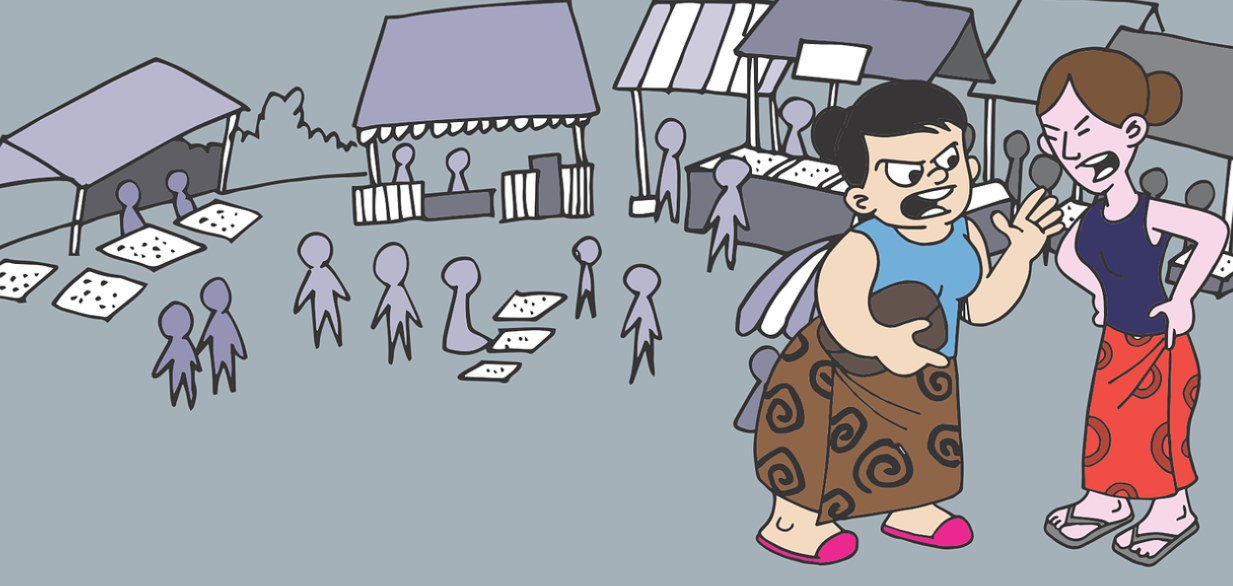 가격 흥정하는 사진