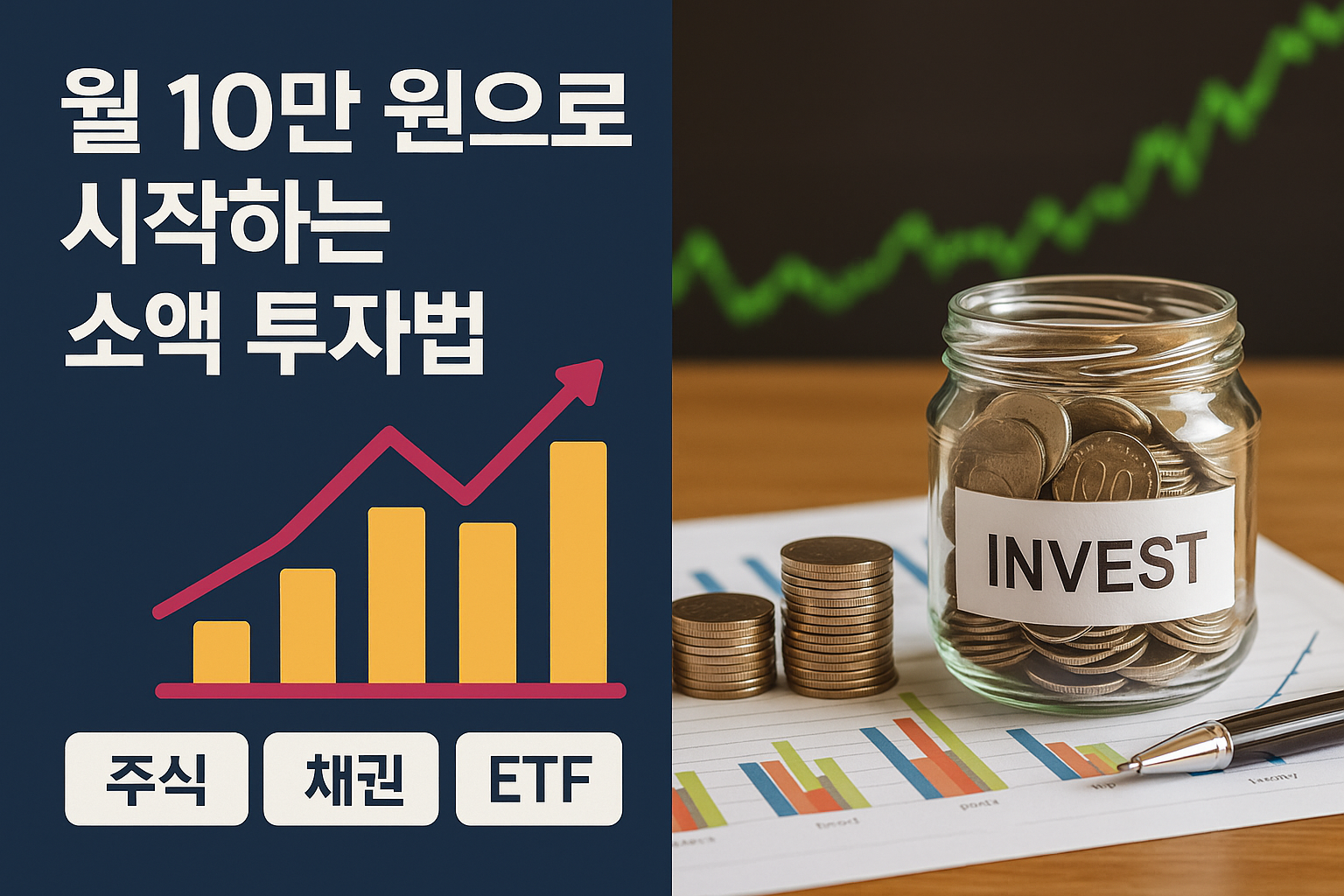 월 10만 원으로 시작하는 소액 투자법 (주식, 채권, ETF)