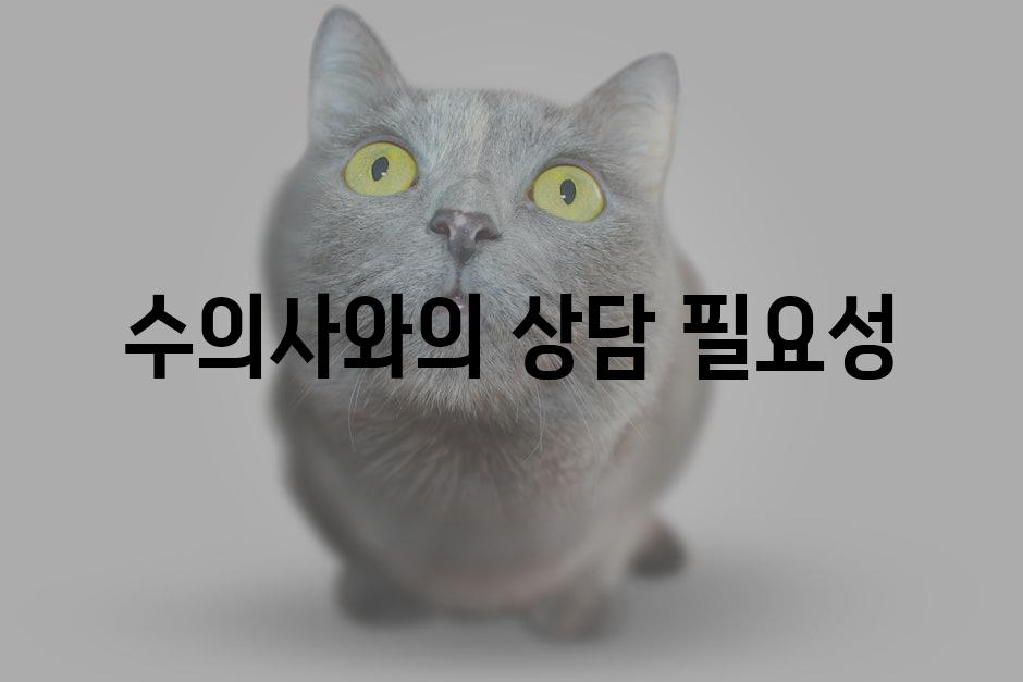 수의사와의 상담 필요성