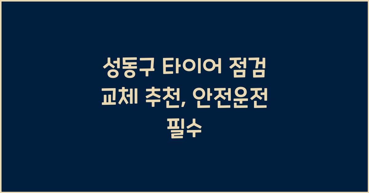 성동구 타이어 점검 교체 추천