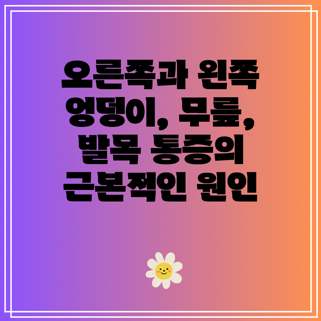 오른쪽과 왼쪽 엉덩이, 무릎, 발목 통증의 근본적인 원