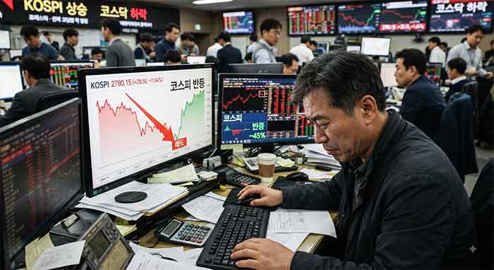 코스피 반등에도 주식을 매도하는 개인투자자 모습.