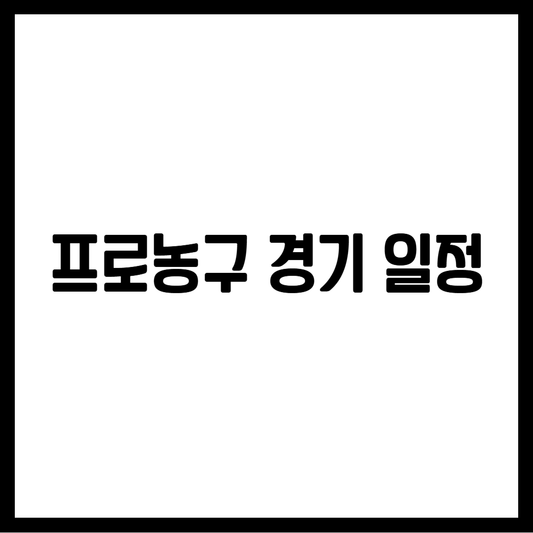 프로농구 경기 일정