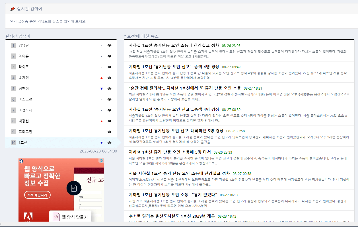 웨어이즈포스트 실시간검색어