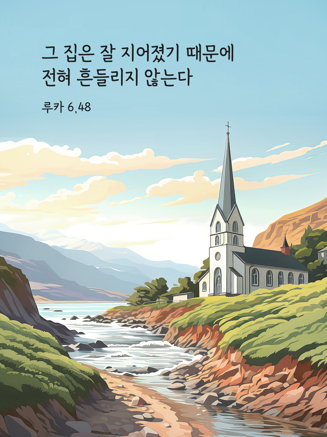 그 집은 잘 지어졌기 때문에 전혀 흔들리지 않는다. (루카 6&#44;48)