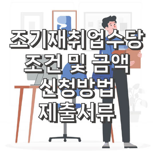 조기재취업수당 조건 및 금액, 신청방법, 제출서휴 총정리
