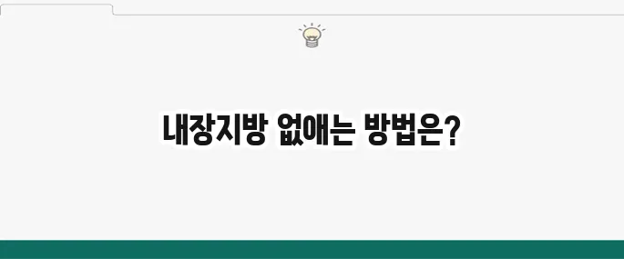 내장지방 빼는 법: 뱃살 다이어트 식단과 운동 꿀팁