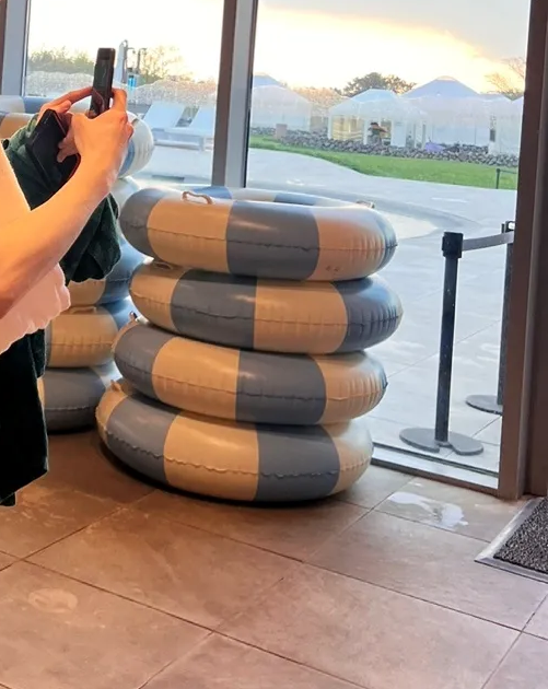 제주도 스타빌 수영장 온천 네이처풀 조끼 튜브