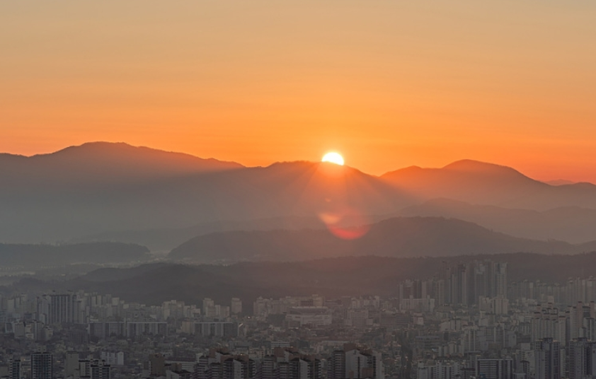 아차산 일출