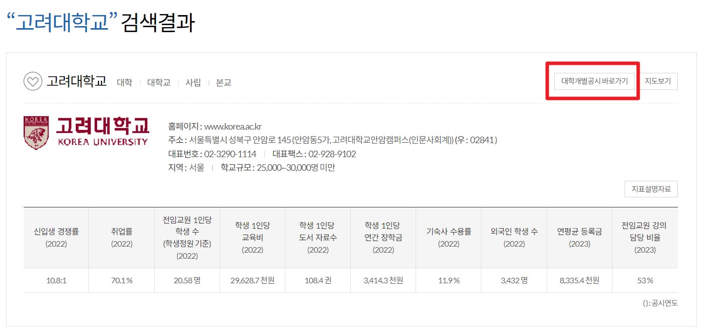 고려대학교-공시