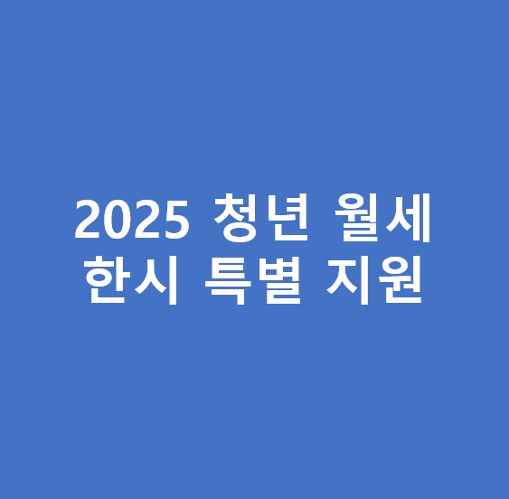 2025 청년월세한시특별지원, 신청 방법은?