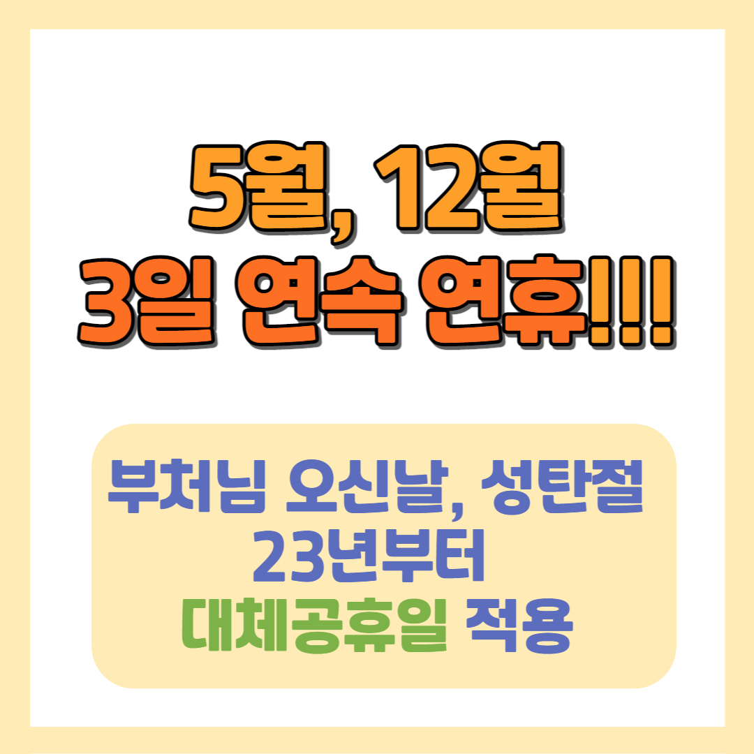 부처님오신날, 성탄절 대체공휴일