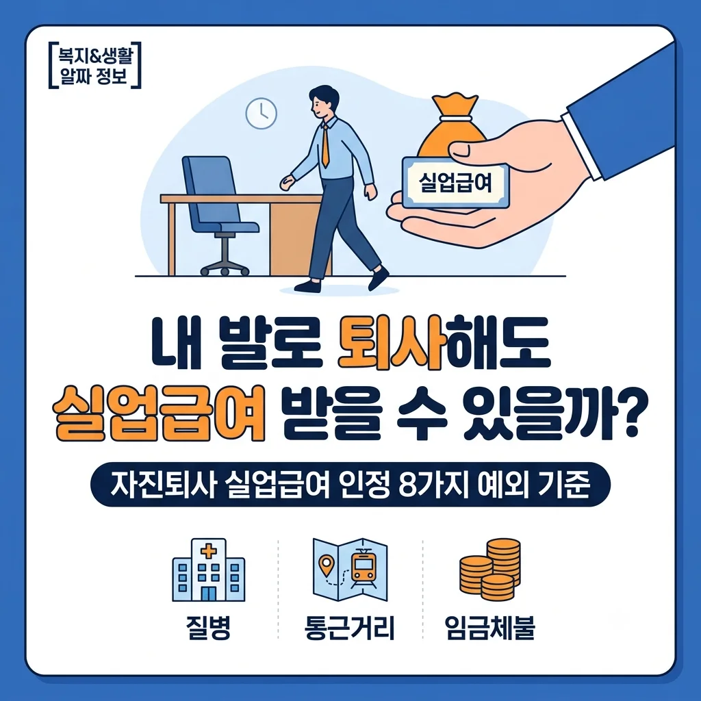 자진퇴사 실업급여 수급 자격 8가지 정당한 이직 사유 및 180일 계산 총정리