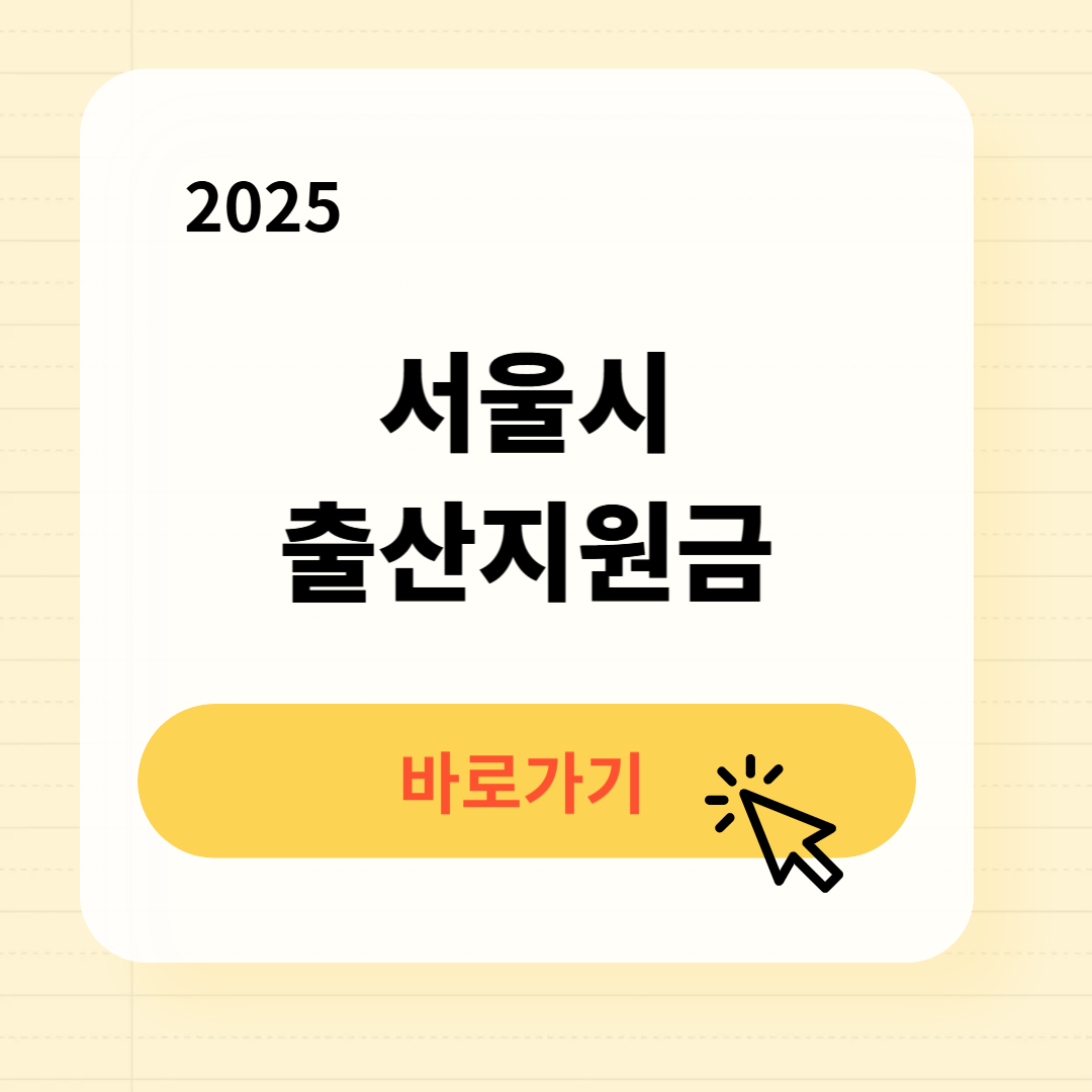 2025년 서울시 출산지원금 출산장려금