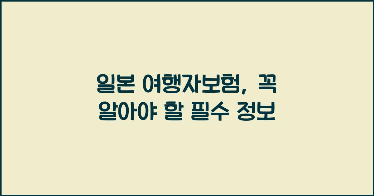 일본 여행자보험