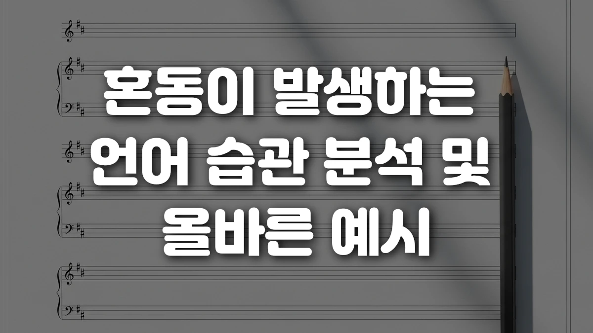혼동이 발생하는 언어 습관 분석 및 올바른 예시