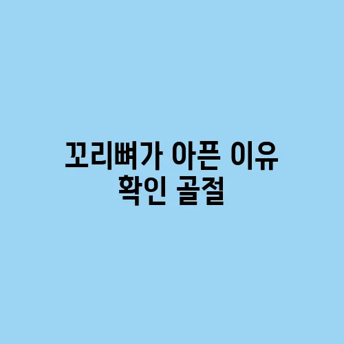 꼬리뼈가 아픈 이유 확인 골절, 염좌, 자세 문제까지