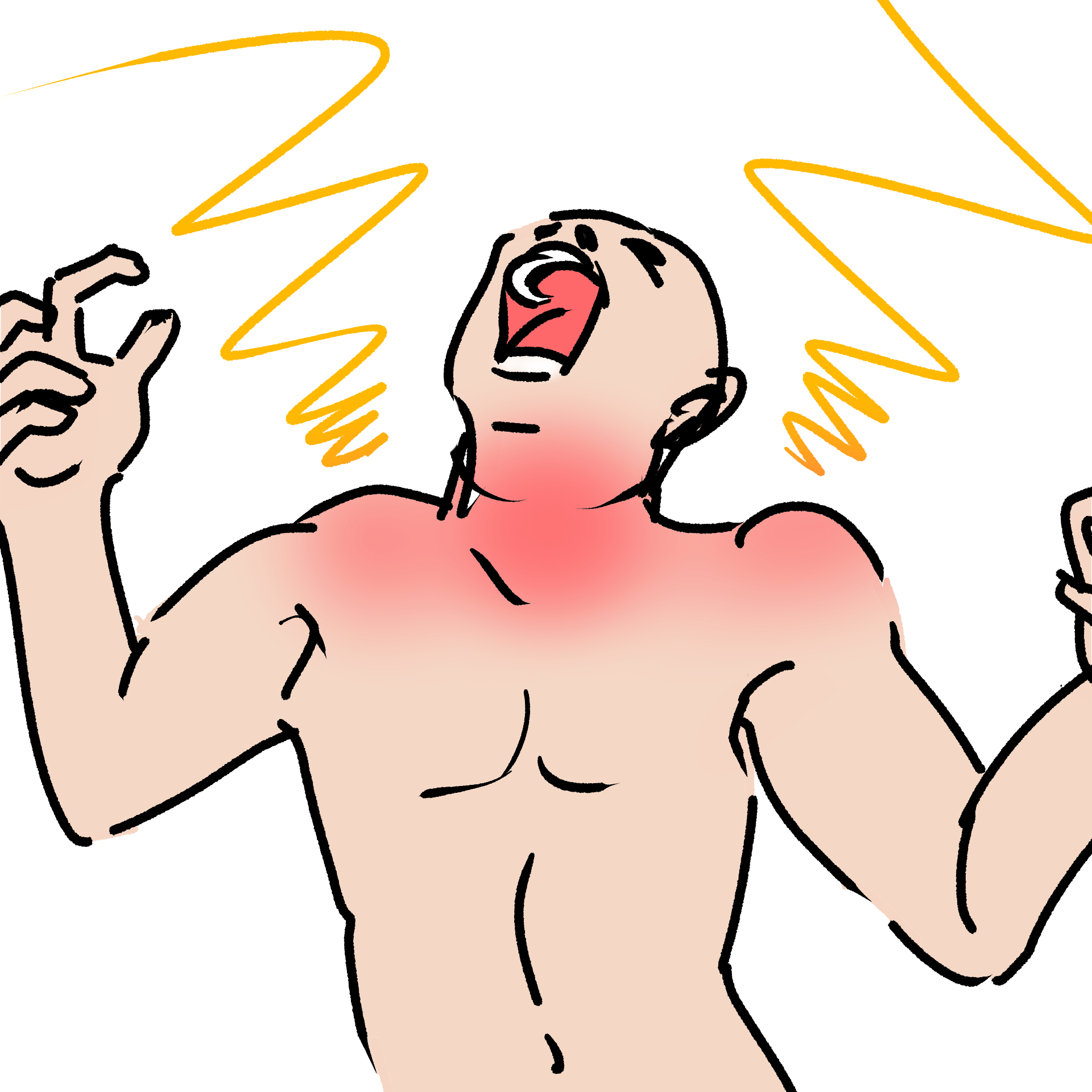 근육 통증으로 아파하는 사람