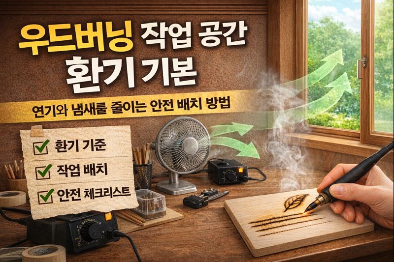 우드버닝 작업 공간 환기 기본 &mdash; 연기와 냄새를 줄이는 안전 배치 방법