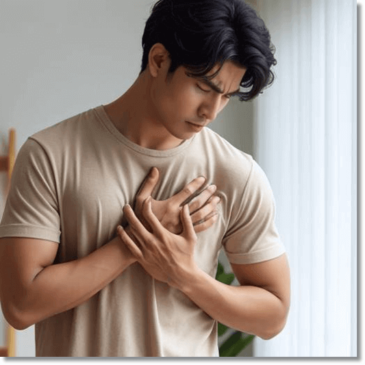 심장 질환이 있는 건장한 남성