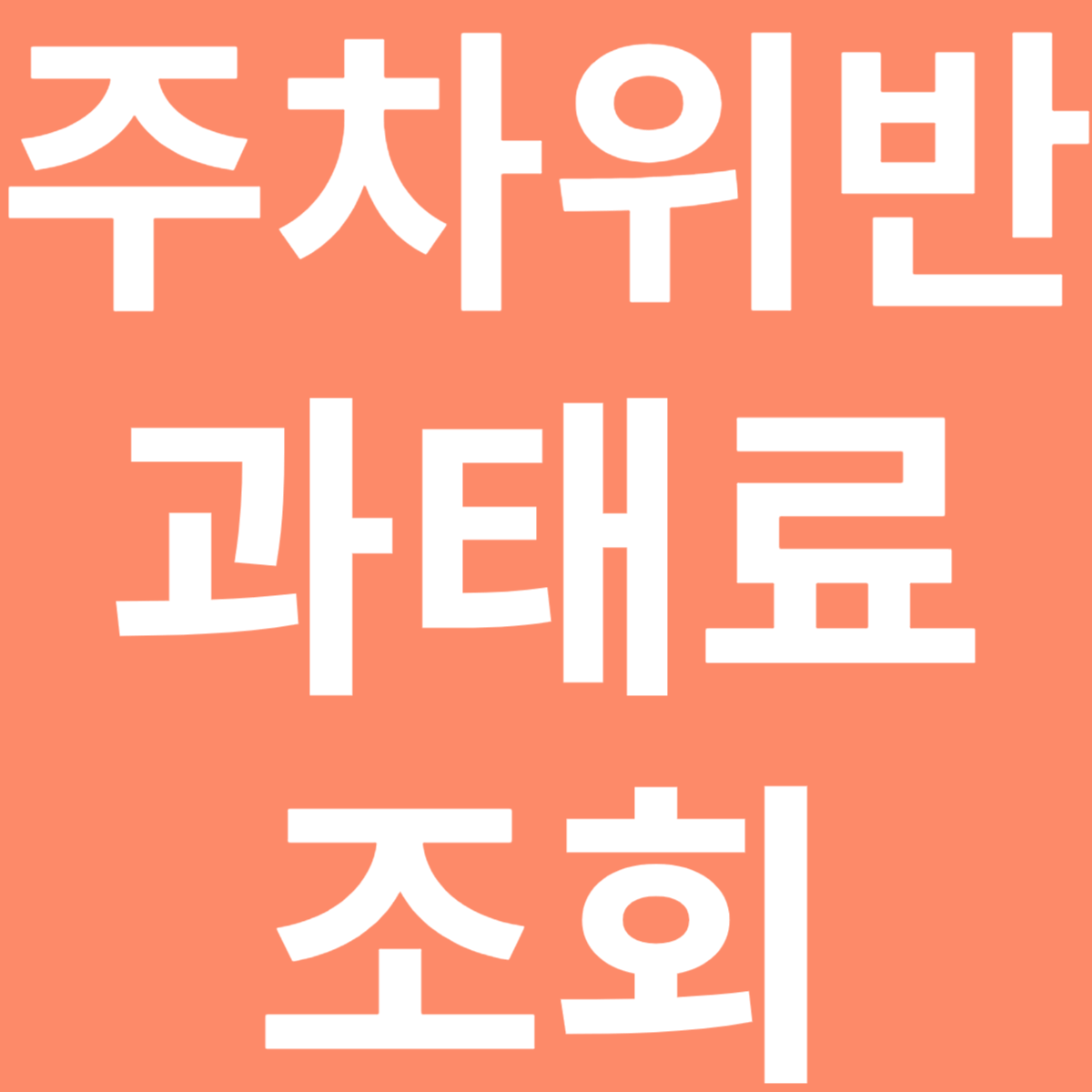 주차 위반 과태료 조회 (경찰청교통민원24)