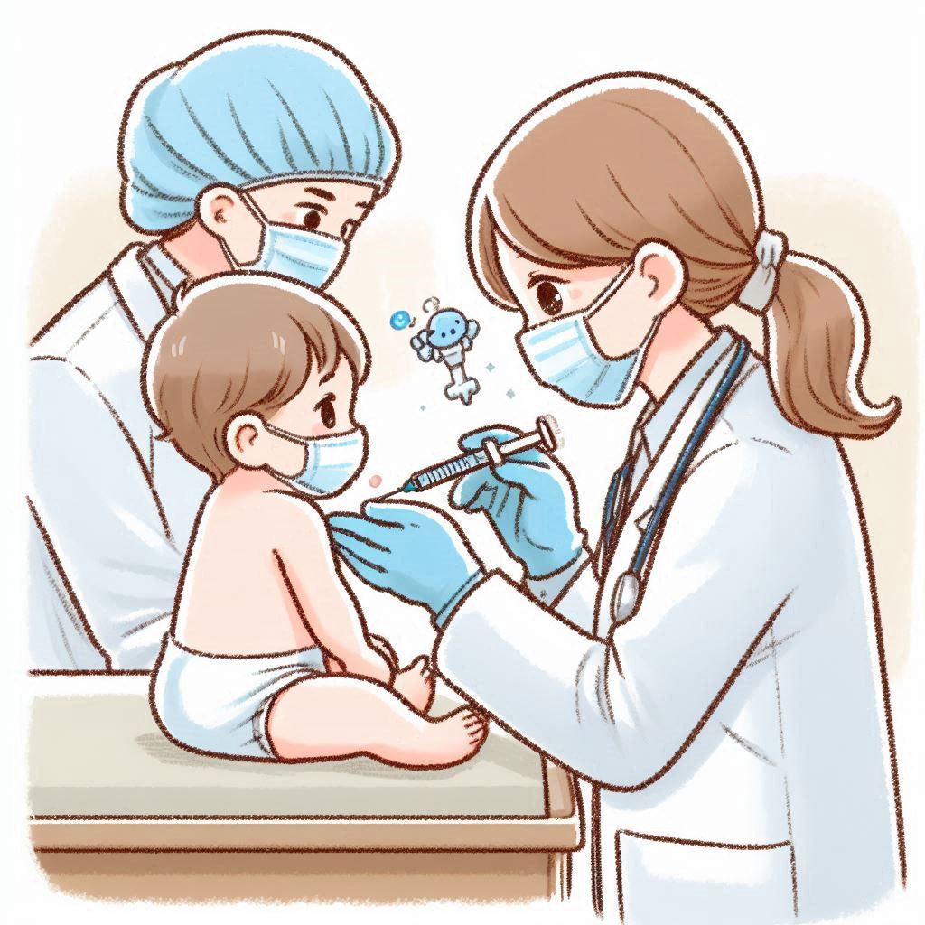 예방접종 맞는 아기