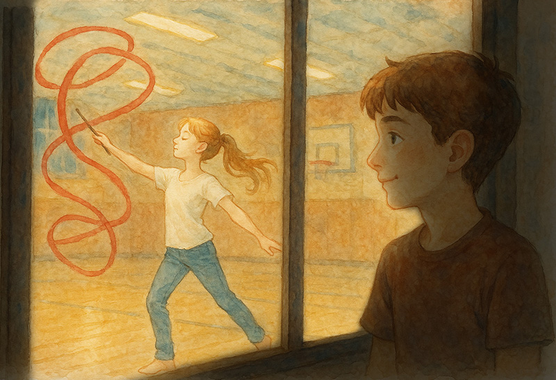 춤추는 아이를 보고 ChatGPT로 만든 이미지