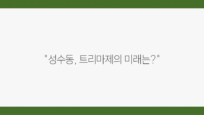 [부동산 시장 전망]트리마제, 성수동의 럭셔리 아파트로 자리 잡을까?