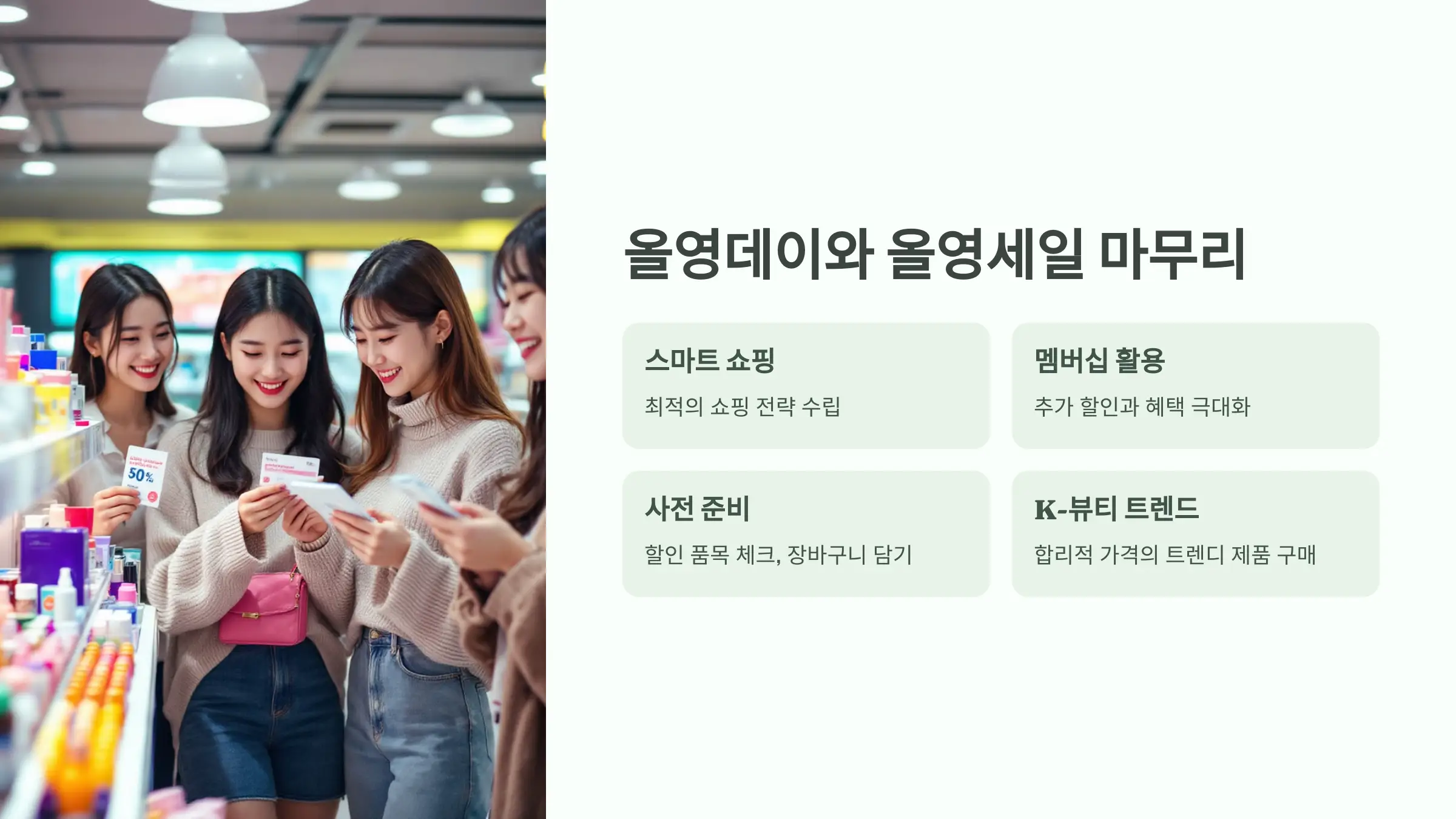 올리브영 세일, 올영데이 할인, 멤버스 등급, 제휴 카드, 할인 카드, 올리브영 앱 설치, 온라인 몰, 오프라인 매장, 인기제품
