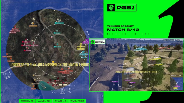 다시한번 서클이 걸치며 진입하는 팀들을 견제할 수 있게 되었습니다