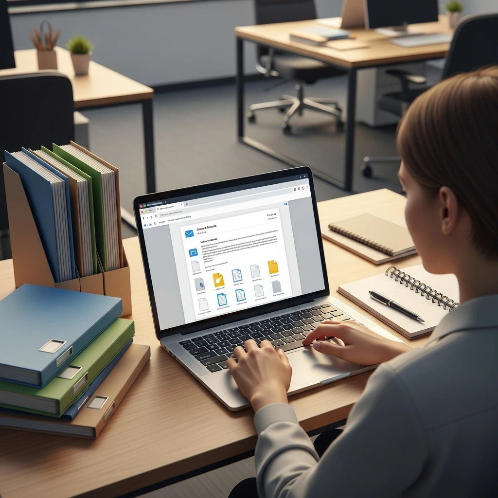 첨부파일 검토 업무 모습