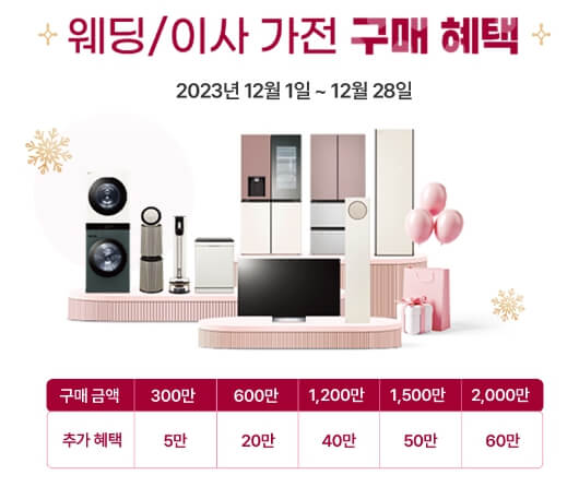 12월 엘지전자 할인 행사 웨딩 이사 혜택