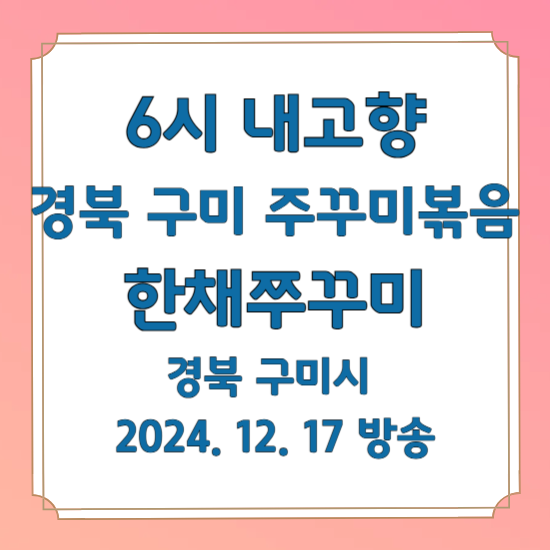 6시 내고향 주꾸미볶음 경북 구미 한채쭈꾸미
