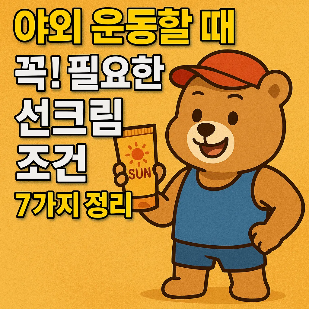 야외 운동할 때 꼭 필요한 선크림 조건 7가지 정리