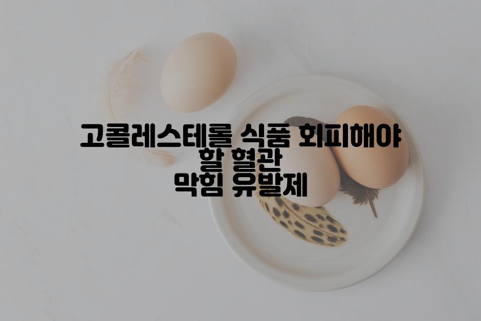 고콜레스테롤 식품 회피해야 할 혈관 막힘 유발제