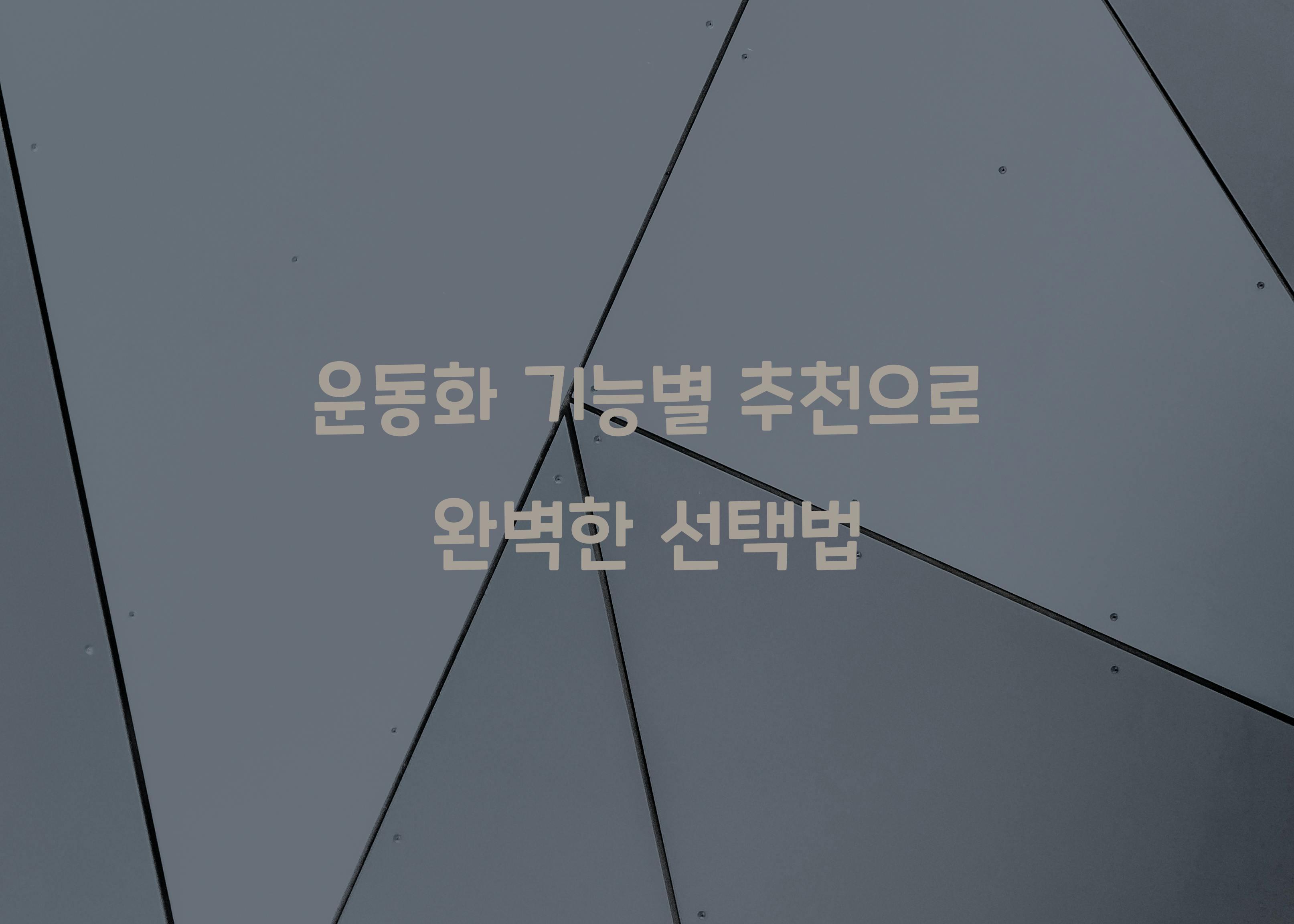 운동화 기능별 추천