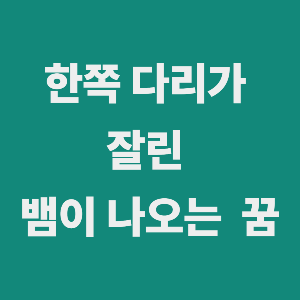 한쪽 다리가 잘림 뱀이 나오는 꿈 해몽