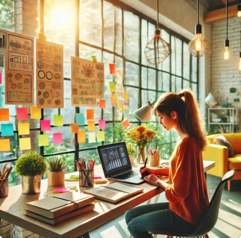 자기 계발 중인 여자 이미지