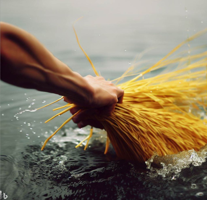 지푸라기를 붙잡는 모습