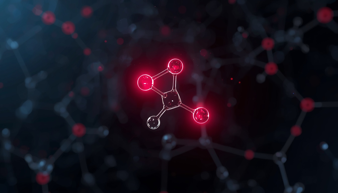 3D molecular structure of Artemisinin highlighting the active endoperoxide bridge against a dark biotechnology background